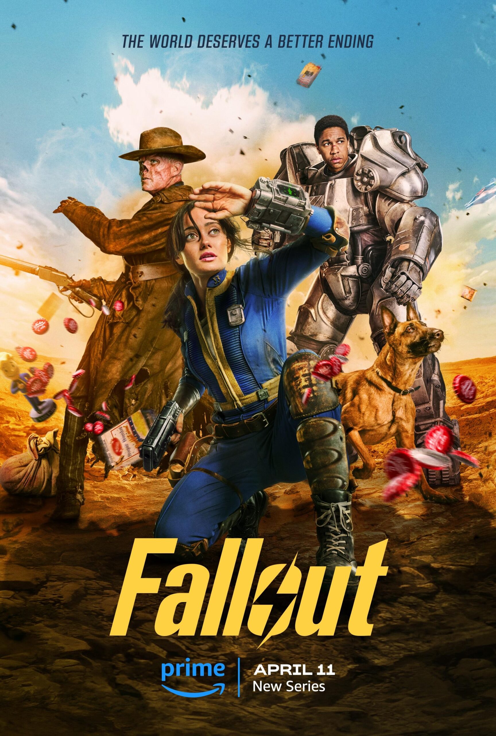 Fallout series official poster, a 2025 post-apocalyptic sci-fi drama.